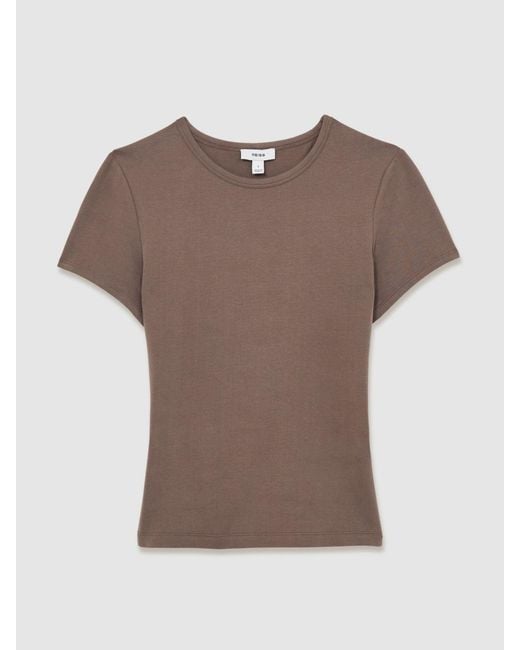 Reiss Blue Stretch-Cotton Crew-Neck T-Shirt