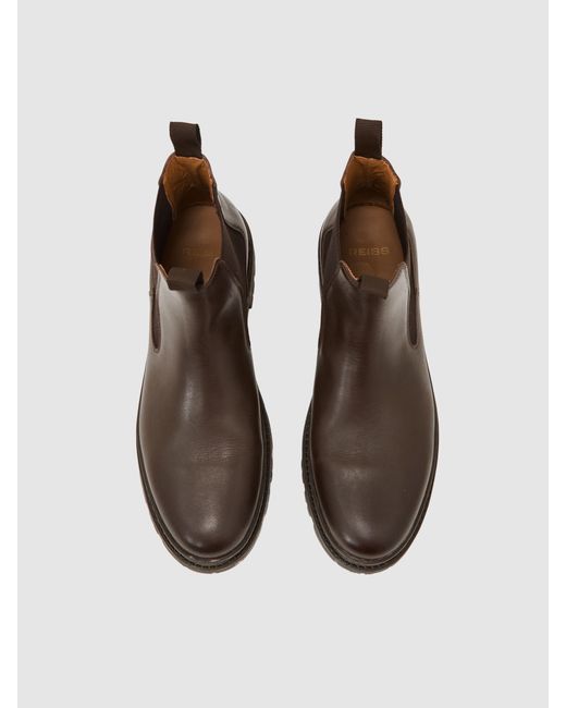 Reiss Brown Leather Chelsea Boots for men