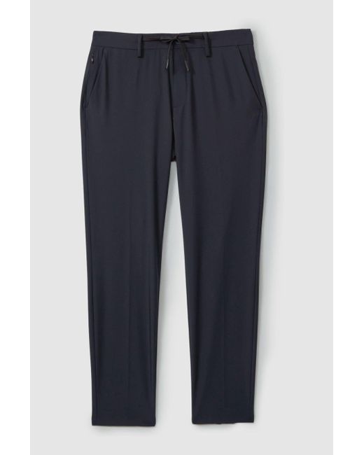 Reiss Blue Technical Drawstring Trousers for men