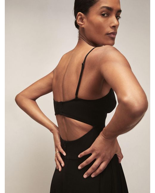 Reiss Black Royal Ballet Bustier Midi Dress