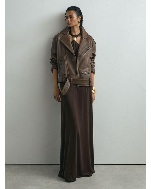ATELIER Black Jersey Hardware-detail Maxi Dress