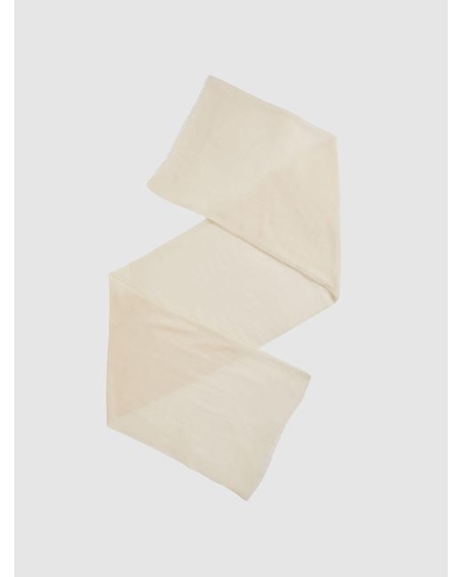 Reiss Heidi - Off White Wool-cashmere Lightweight Scarf, One