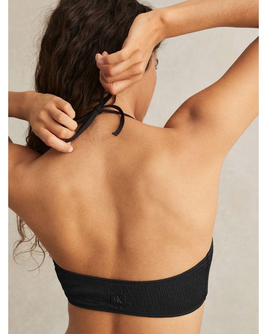 Calvin Klein Black Crinkle Bikini Top