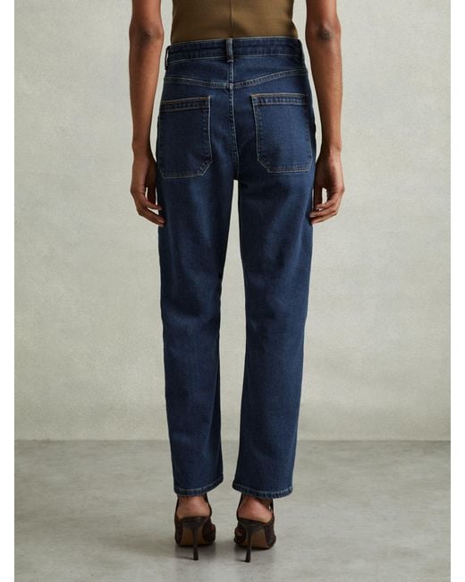 Reiss Jem - Dark Blue Utility Tapered Jeans, 29