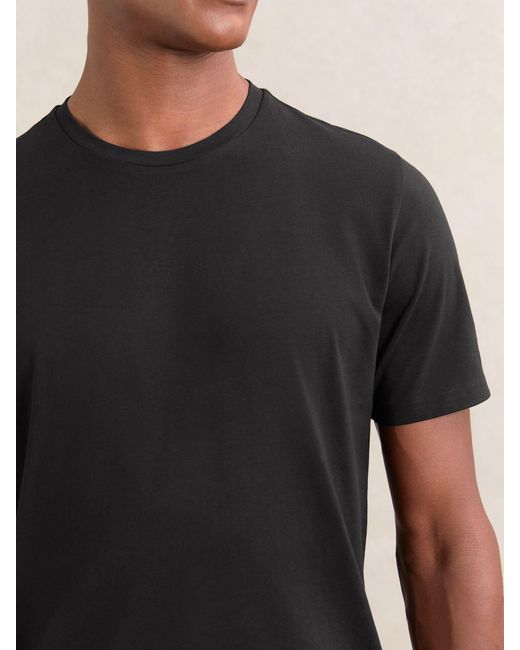 Reiss Flex - Black/white Stretch-cotton Loungewear T-shirts 2 Pack, L for men