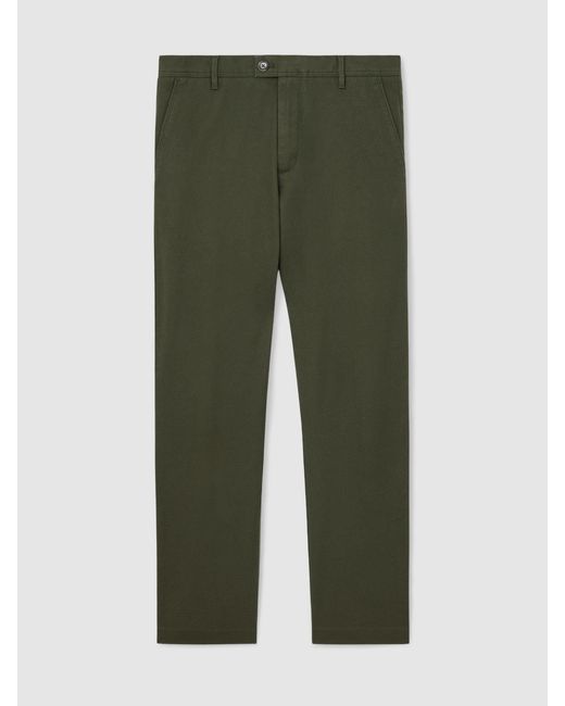 Reiss Black Cotton Piqué Chino Trousers for men