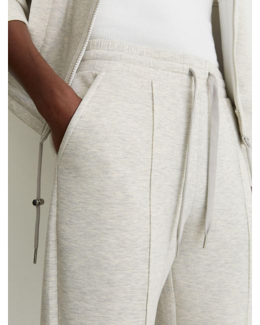 Reiss White Petite Premium Interlock Wide-Leg Joggers