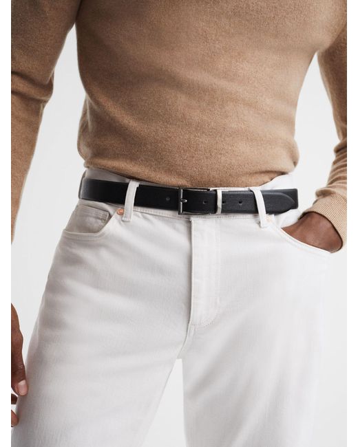 Reiss Ricky - Black/dark Brown Reversible Leather Belt, 30 for men