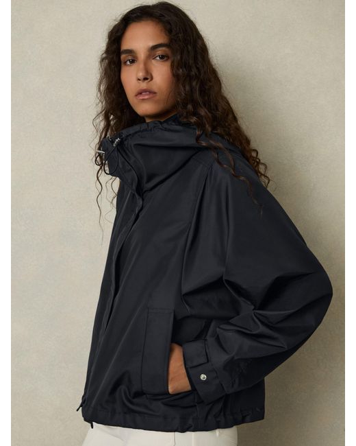 【海外限定】REISSジャケット☆Rhea Technical Water-Repellent Reiss Technical Water-Repellent Hooded Jacket in Blue | Lyst