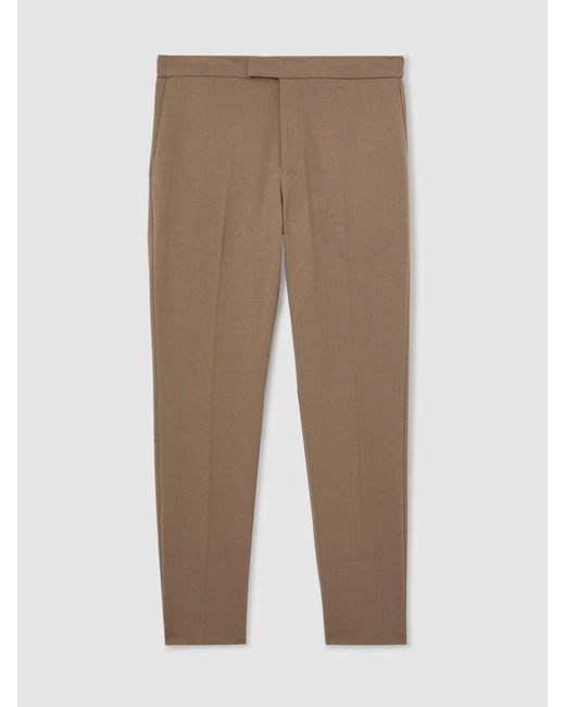 Reiss Brown Slim-Fit Stretch Drawstring Trousers for men