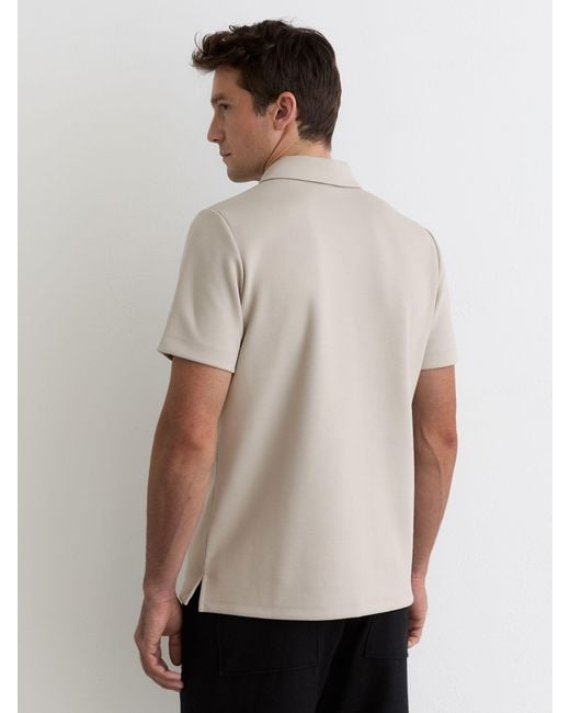 Reiss Natural Lord Premium Interlock Half-Zip Polo Shirt for men
