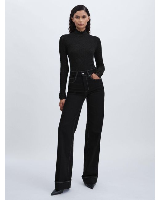 PAIGE Black Stephanie Top Top Knit