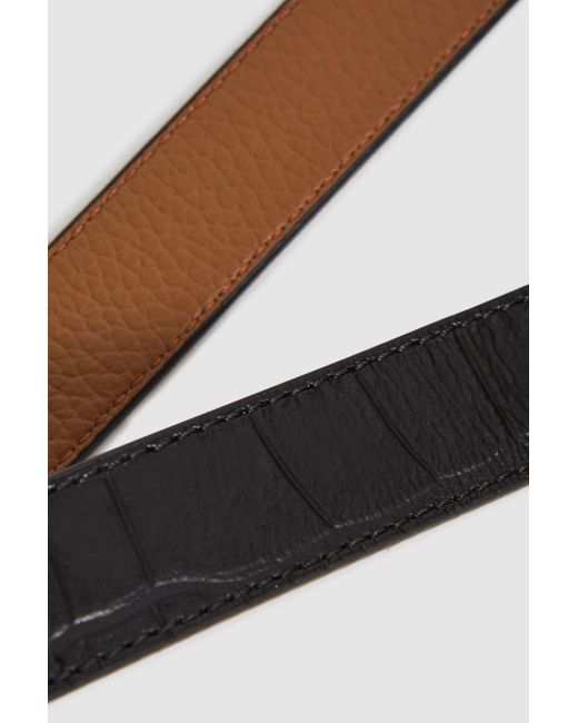 Reiss Madison - Black/camel Reversible Leather Belt