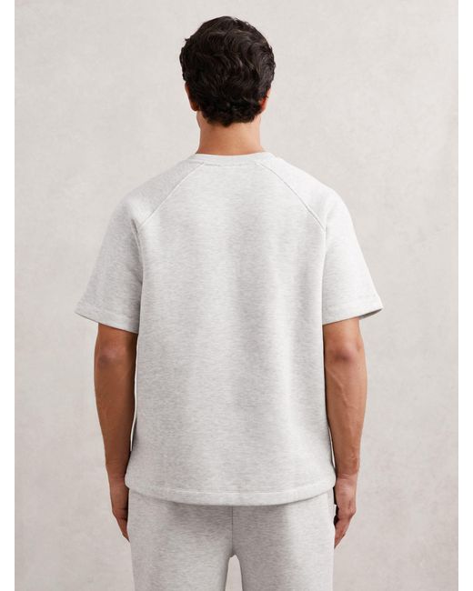 Reiss White Cotton-Blend Oversize Raglan T-Shirt for men