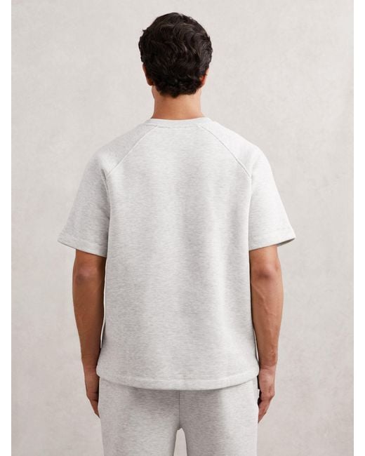 Reiss White Cotton-Blend Oversize Raglan T-Shirt for men