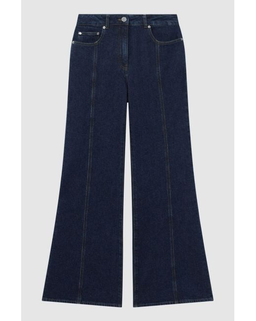 Reiss Juniper - Dark Blue Flared Front Seam Jeans