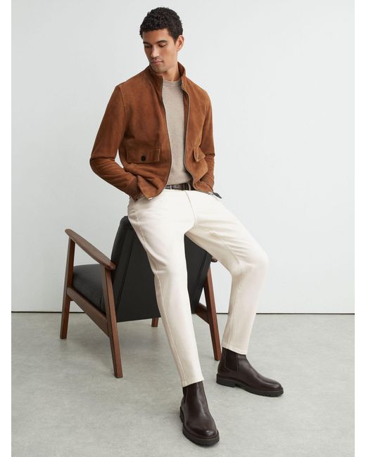 Reiss White Relaxed-Fit Cropped Jeans for men
