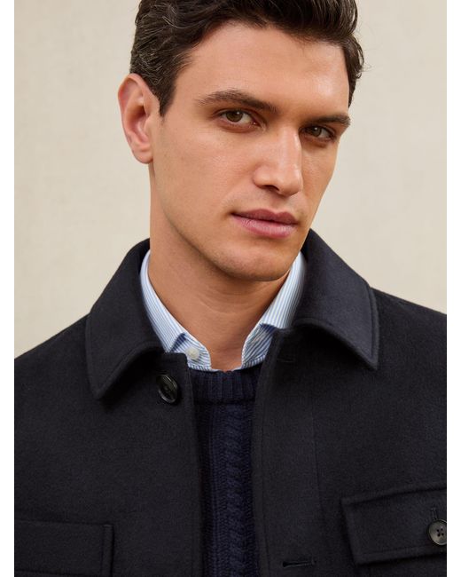 Reiss Blue Atelier Cashmere Field Jacket for men