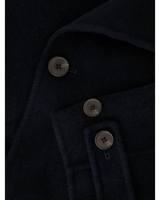 Reiss Blue Wool-Blend Blindseam Belted Overcoat for men