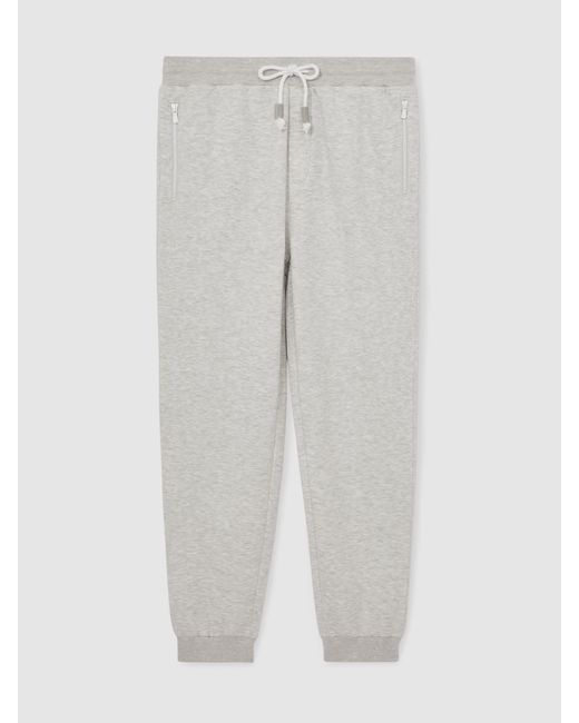 Reiss Natural Cotton-Blend Drawstring Joggers for men