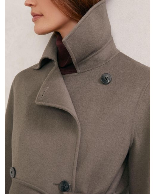 Reiss Natural Wool-Blend Belted Blindseam Coat