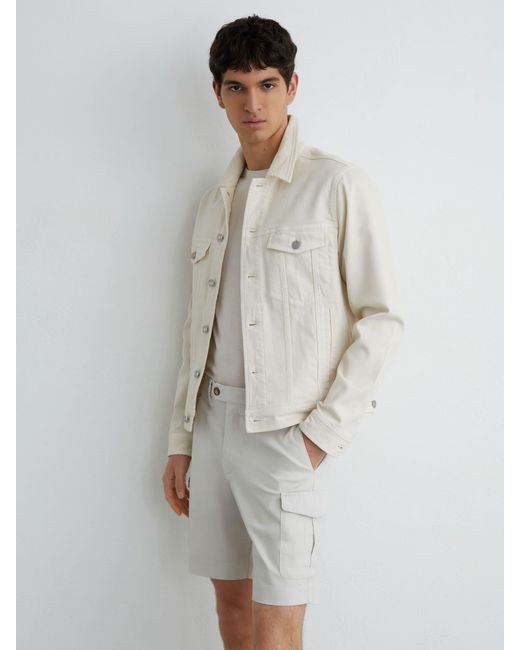 Reiss White Wicket Cotton Chino Shorts With Stretch for men