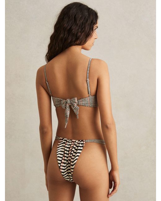 Reiss Brown Chevron Stripe Bikini Bottoms