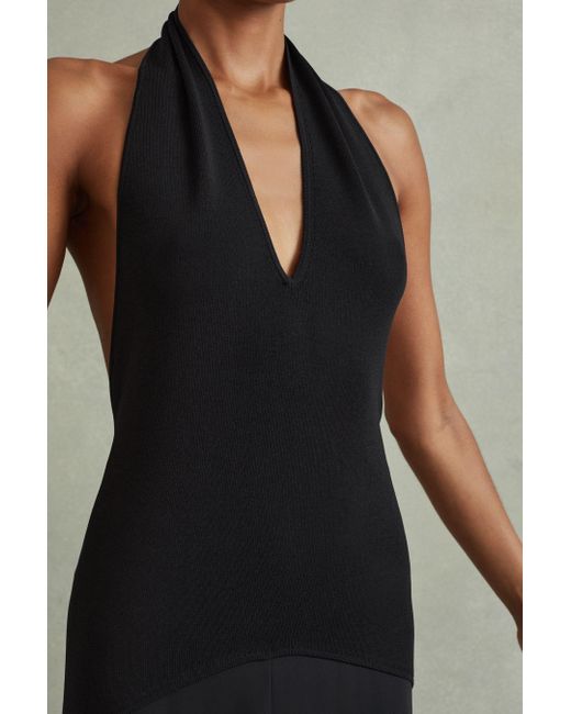 Reiss Blue Rene - Navy Hybrid Knit Midi Dress, Xs