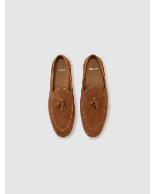 Reiss Blue Suede Tassel Loafers for men