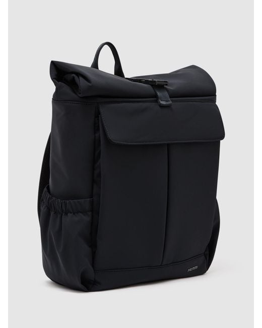Reiss Black Pascal - Navy Technical Roll-top Backpack, One for men