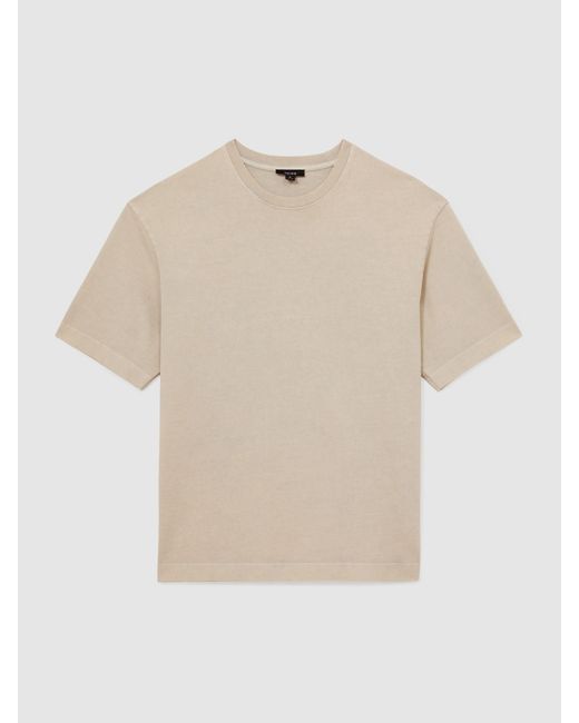 Reiss Natural Cotton Garment-Dyed Oversize T-Shirt for men