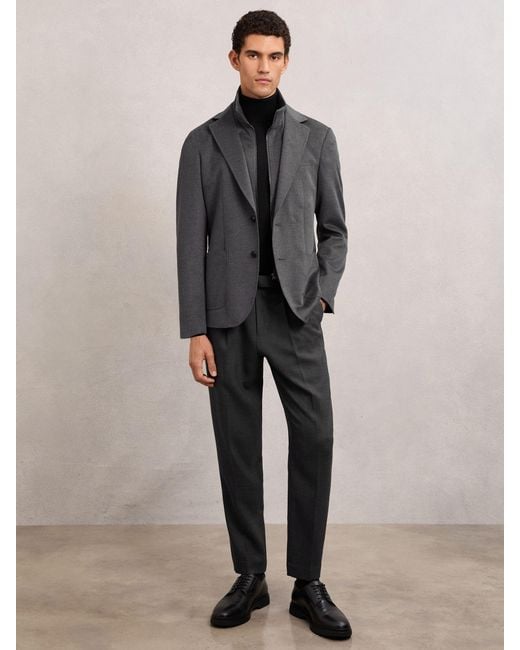 Reiss Gray Single-Breasted Blazer With Gilet Insert Tailored-Fit for men
