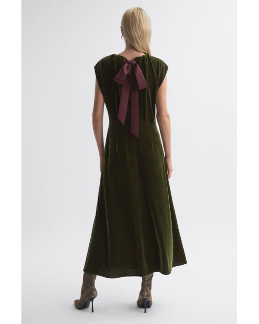 Florere Green Midi Dress Polyester Plain