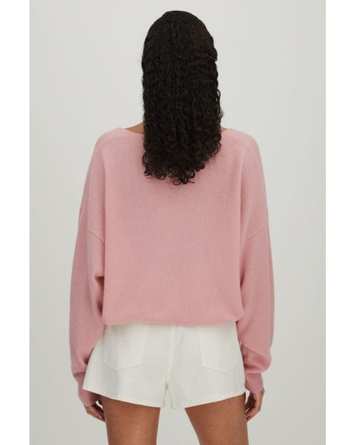 Crush Pink Collection Cashmere V-neck Jumper
