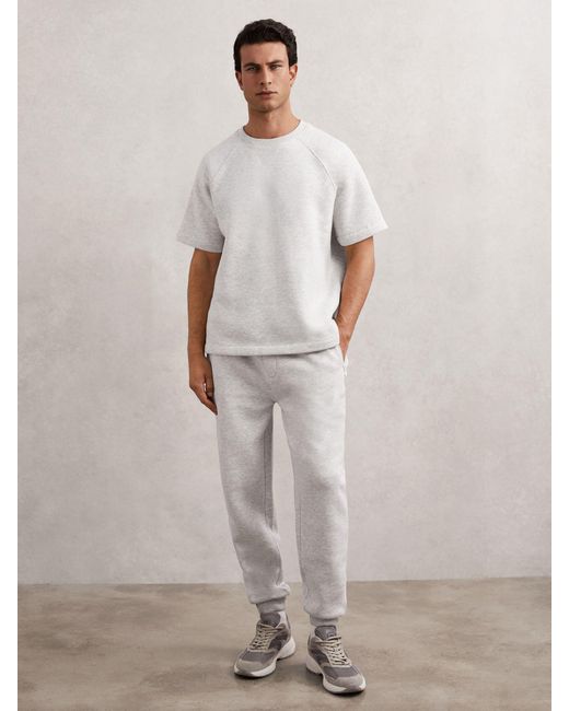 Reiss White Cotton-Blend Oversize Raglan T-Shirt for men