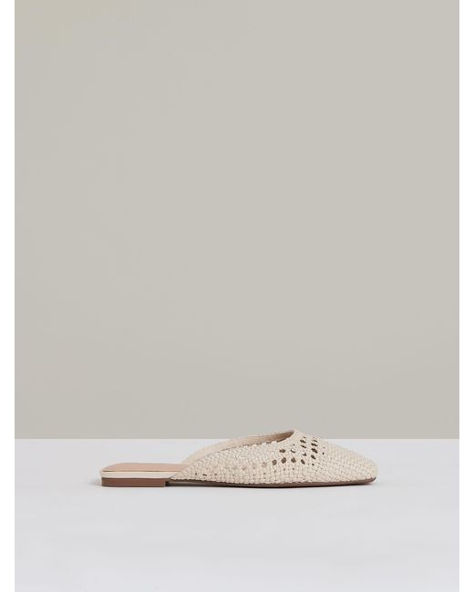 Reiss Natural Woven Slip-On Mules