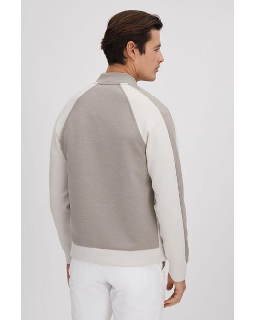 Reiss Gray Pelham Long Sleeve Colour Block Jacket for men