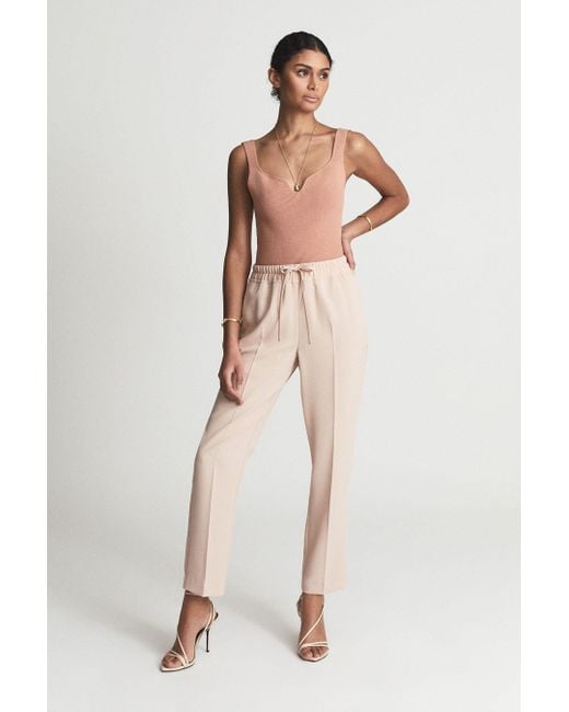 Papaya Petite Pink Paperbag Tapered Trousers  Matalan