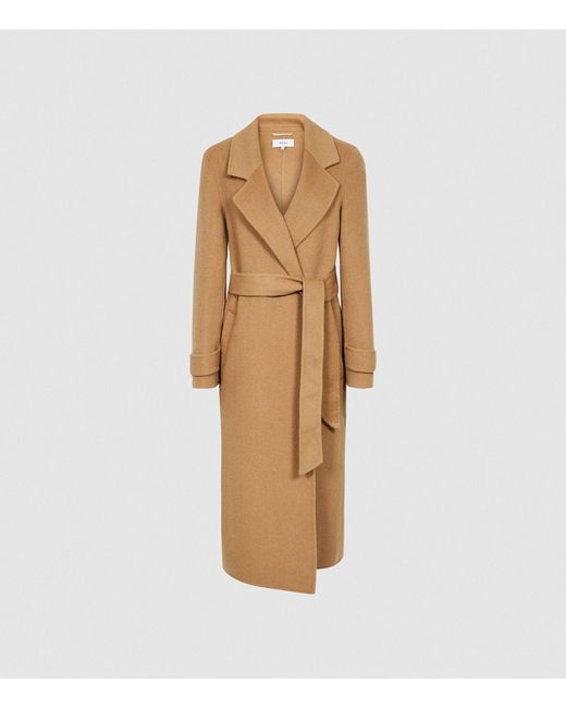 Reiss Natural Leah - Wool Blend Longline Overcoat