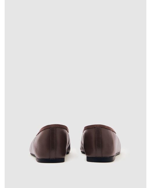 Reiss White Nappa Leather Ballet Flats