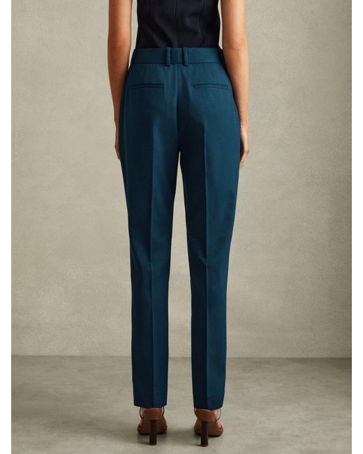 Reiss Blue Jade - Teal Petite Slim Fit Wool Blend Suit Trousers, Us 8