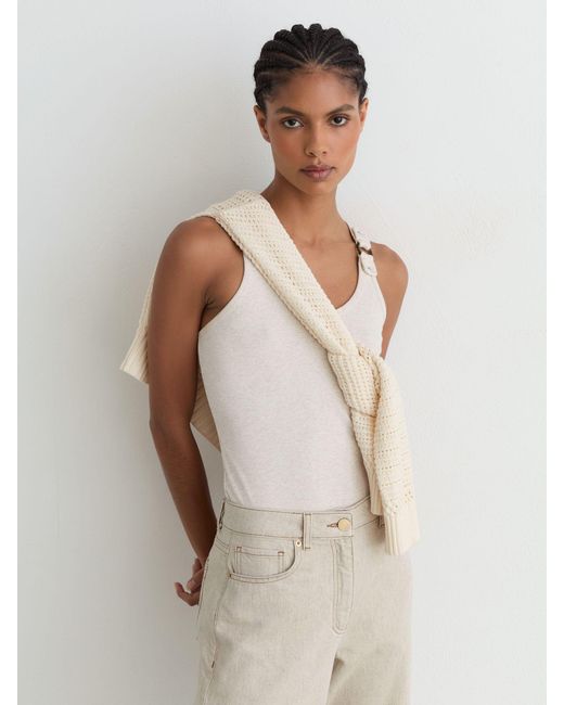 Reiss Natural Wide-Leg Jeans With Hemp