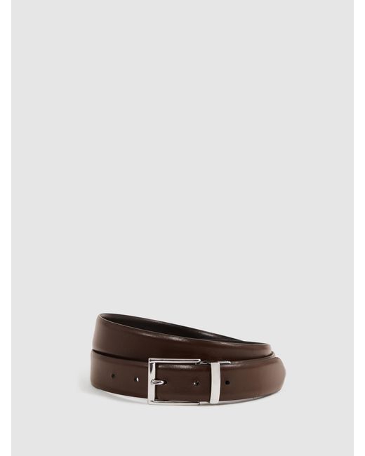 Reiss Ricky - Black/dark Brown Reversible Leather Belt, 30 for men