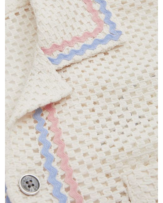 Reiss Natural X Ché Crochet Contrast Trim Cuban Collar Shirt for men