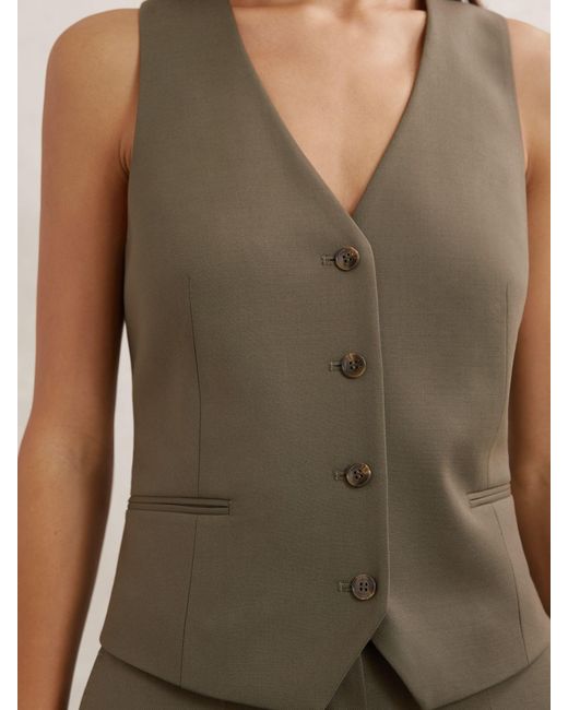 Reiss Natural Wool-Blend Tailored Waistcoat