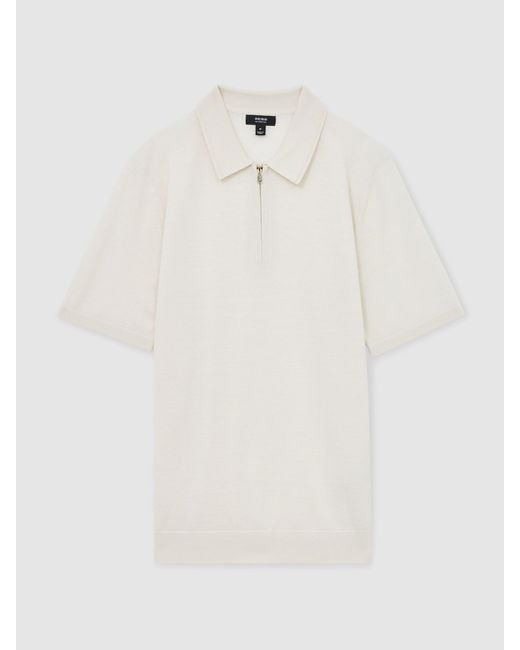 Reiss Multicolor Merino Wool Half-Zip Polo Shirt for men