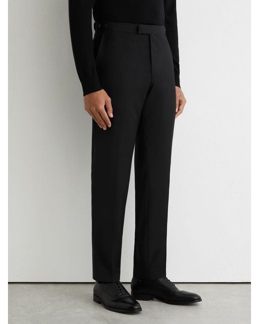 Reiss Promise - Black Tailored Fit Wool-blend Tailored-fit Suit Trousers, 42w X 33l (uk 42 L) for men