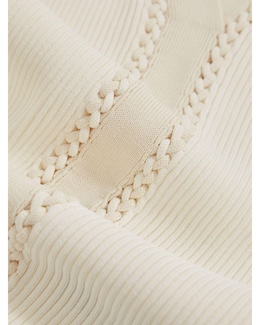 Reiss Natural Ecru Ribbed Knit Craft Stitch Vest Top