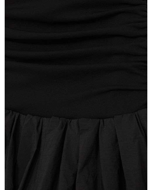 Reiss Black Off-Shoulder Puffball Mini Dress