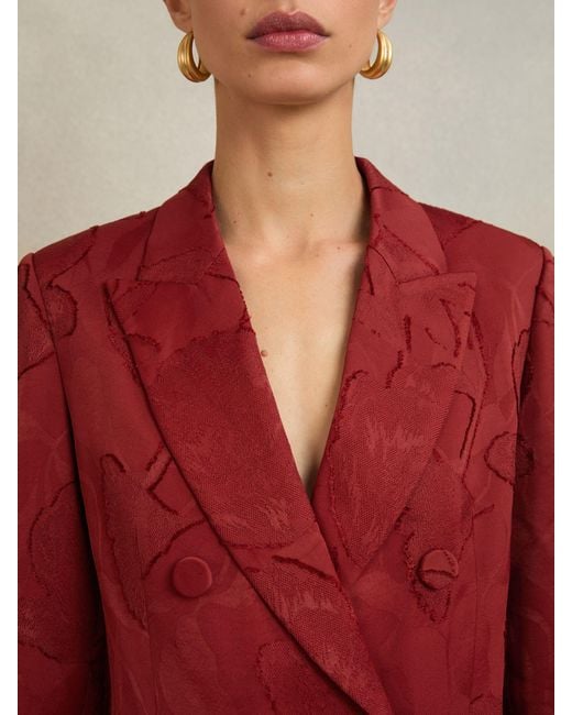 Reiss Red Atelier Jacquard Double-Breasted Blazer